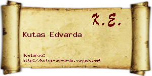 Kutas Edvarda névjegykártya